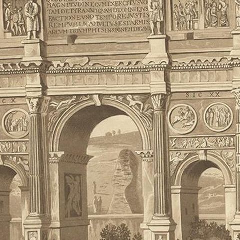 Antique Print of the Arch of Constantine by Abbot, 1820, close-up 2