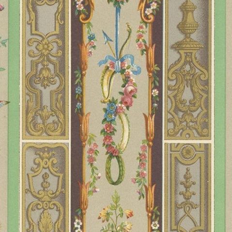 Pl. 97 Antique Print of 18th Century Ornaments by Racinet, 'circa 1890', close-up 1