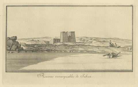 Remarkable Ruins of Sabua, Nubia, Norden Engraving 1755, close-up 1