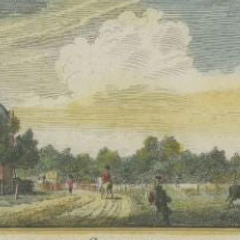 Antique Print of the 'Overton Estate' Near Haarlem by Van Noorde, 1763, close-up 2