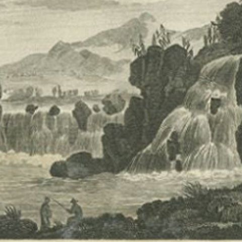 Antique Print of the Luding Bridge by Scott, c.1830, close-up 2