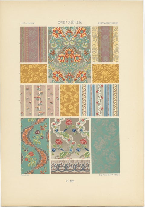 Pl. 95 Antique Print of XVIIIth Century Ornaments by Racinet, circa 1890, view 4