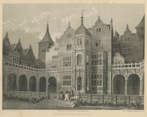 Antique Print of the Holland House in Middlesex by Hall, 1846, view 4