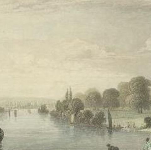 Antique Print of Fawley Court and the River Thames by Tombleson, 1834, close-up 2