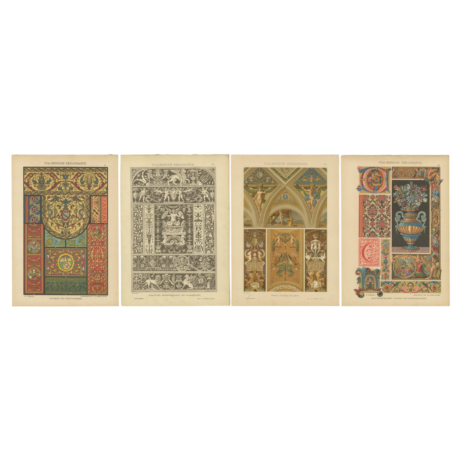 Compilation of Original Italian Renaissance Artistic Designs, Published in 1887