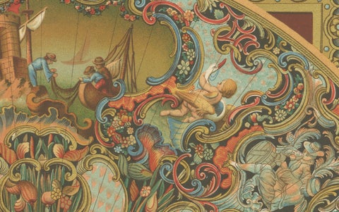 18th Century Decorative Fan and Ornament Designs, French Rococo Details, 1869, close-up 2