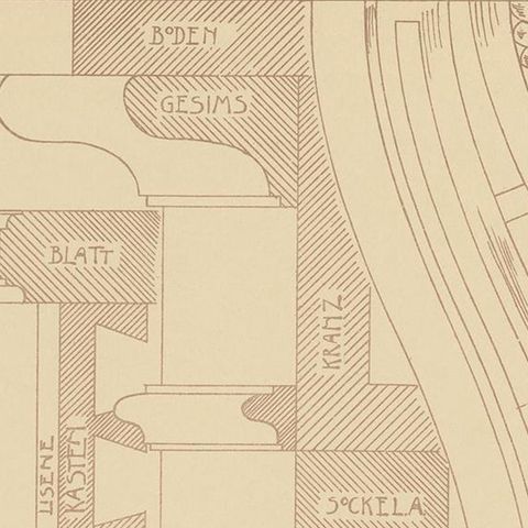 Pl. 80 Antique Print of Furniture Details by Kramer, circa 1910, close-up 1