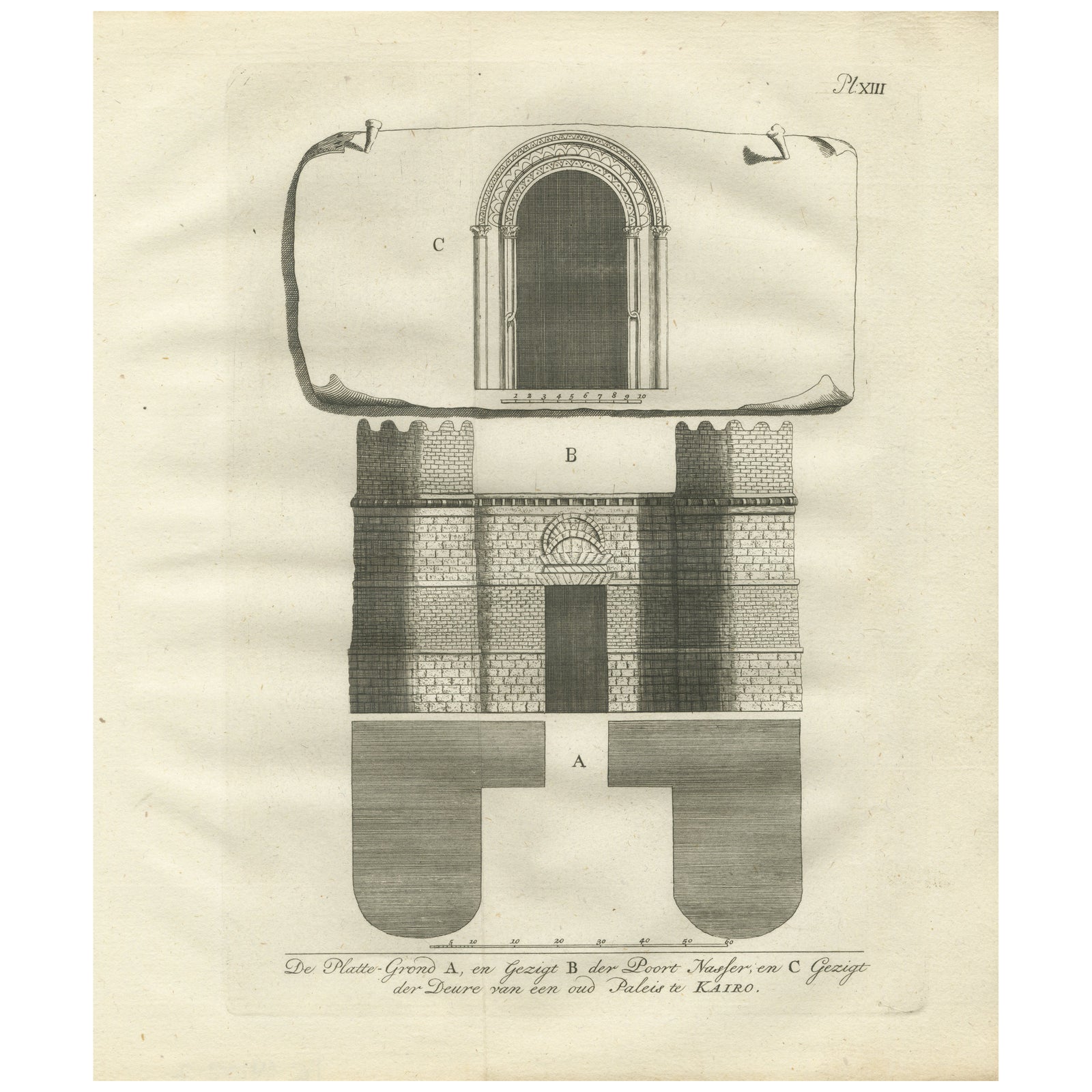Gate and Door of an Ancient Palace in Cairo, Architectural Study, Egypt, 1776