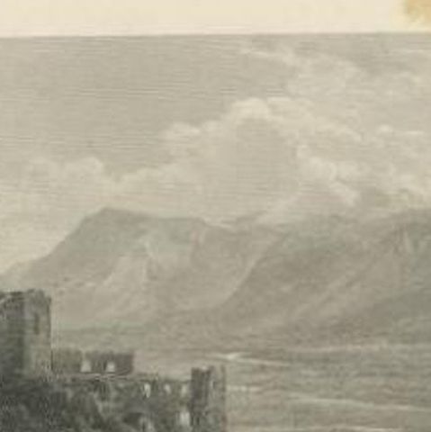 Antique Print of the Ruins of Brunnenburg South Tyrol, in Northern Italy, c.1876, close-up 1