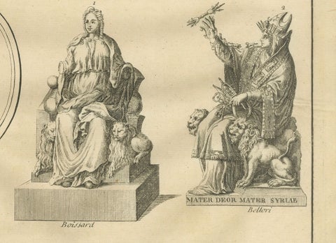 Double Bacchic Frieze, Classical Mythological Relief, Montfaucon Engraving 1721, close-up 6