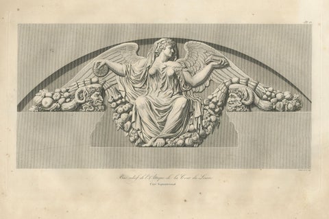 Antique Louvre Architectural Relief Engravings Pair, Neoclassical Ornament, 1803, close-up 6