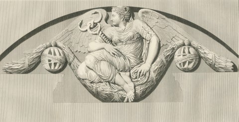 Louvre Architectural Bas-Relief Engravings Pair, French Neoclassical Plates 1803, close-up 2