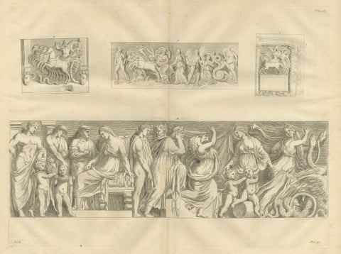 Monumental Classical Relief Scene, Montfaucon Antiquity Explained Engraving 1721, close-up 1