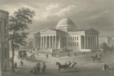 Antique View of the Old Courthouse in St. Louis Missouri, ca. 1850, close-up 1
