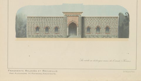Antique Ottoman Architecture Print, Murad II Madrasa Portal, Bursa 1924, close-up 5