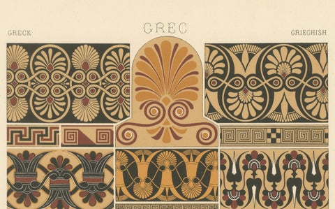 Ancient Greek Vase and Border Patterns, Classical Ornament, Plate V, ca.1890, close-up 3