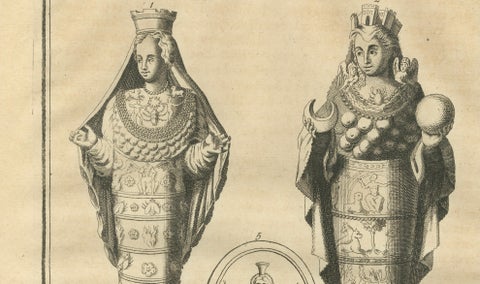 Diana of Ephesus Antique Engraving, Montfaucon Antiquité Expliquée, 1721, close-up 3