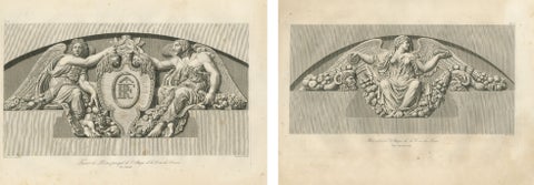 Antique Louvre Architectural Relief Engravings Pair, Neoclassical Ornament, 1803, view 2