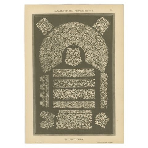 Italian Renaissance Lace Techniques from Ornamentenschatz, 1887