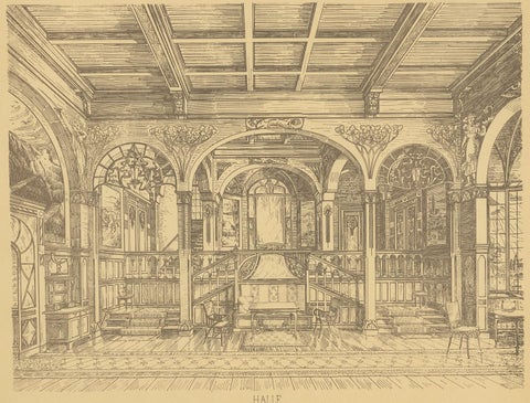 Pl. 1 Antique Print of a Hall Design by Kramer 'circa 1910', view 2