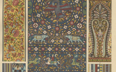 Antique Indian Decorative Art Prints: Metalwork and Textile Motifs, 1887, close-up 2
