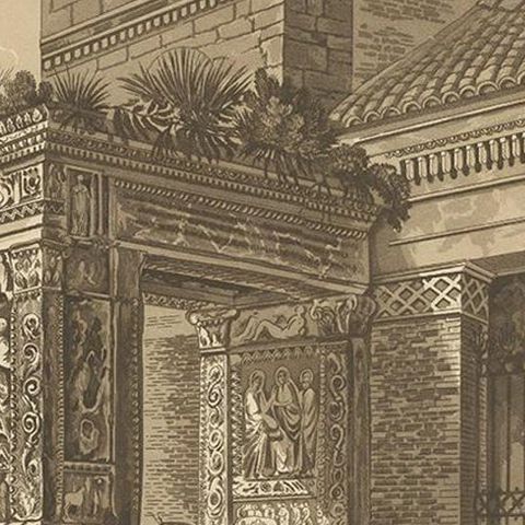 Antique Print of the Arch of the Goldsmith by Abbot, 1820, close-up 2