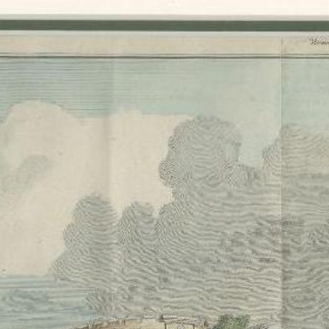 Antique Print of Leiden Castle in the Netherlands, circa 1765, close-up 1