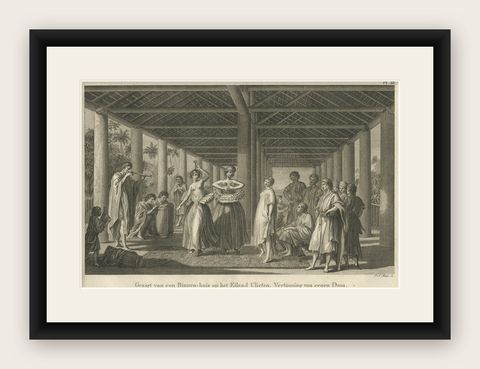 House on Ulietea, Raiatea, Society Islands, French Polynesia c.1803, shown framed