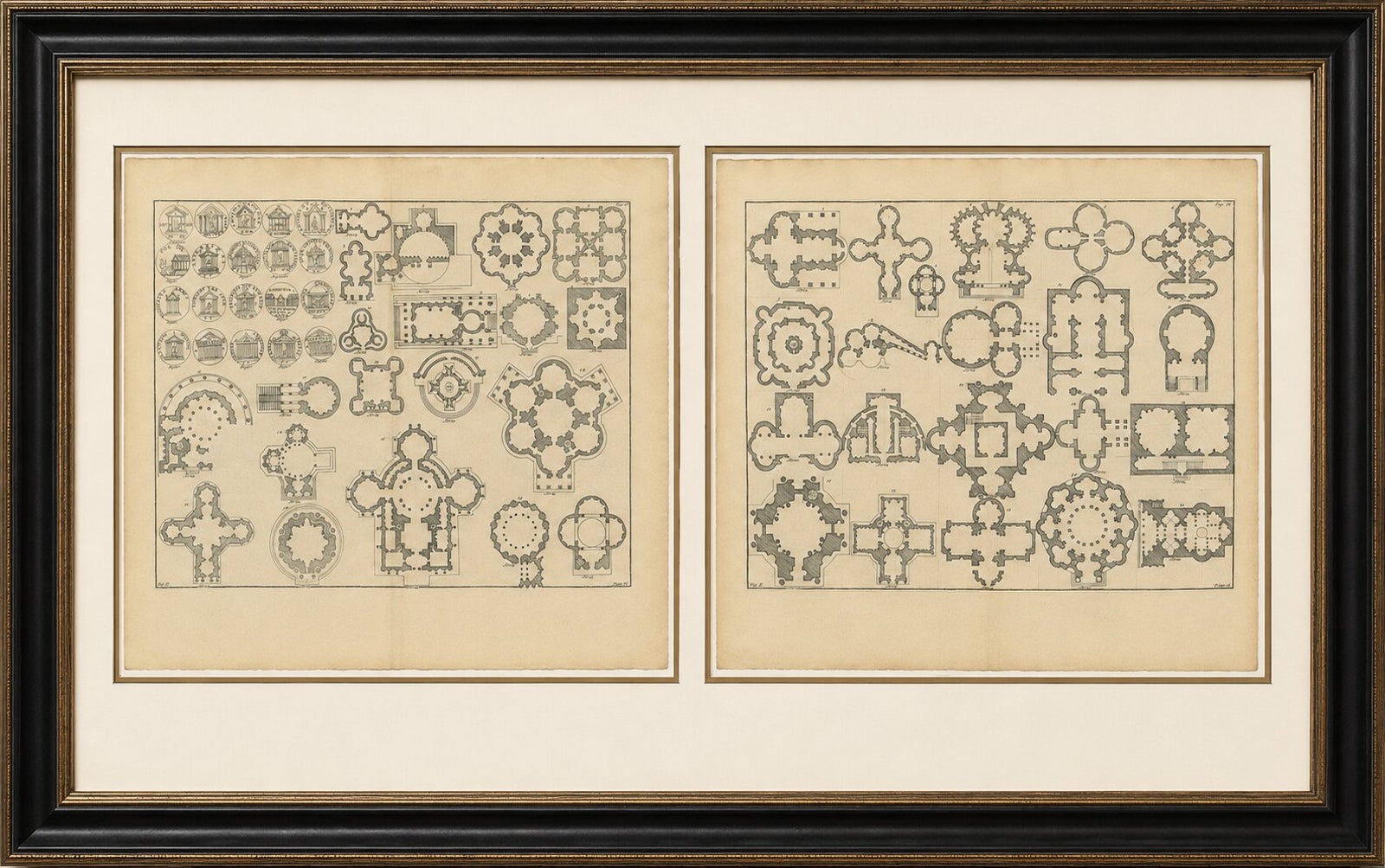 Pair of Serlio Architectural Plan Engravings, Neoclassical, c.1721