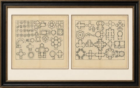 Pair of Serlio Architectural Plan Engravings, Neoclassical, c.1721