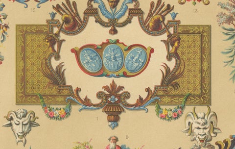18th Century Rococo Cartouches and Decorative Frames, French Ornament, ca.1869, close-up 4