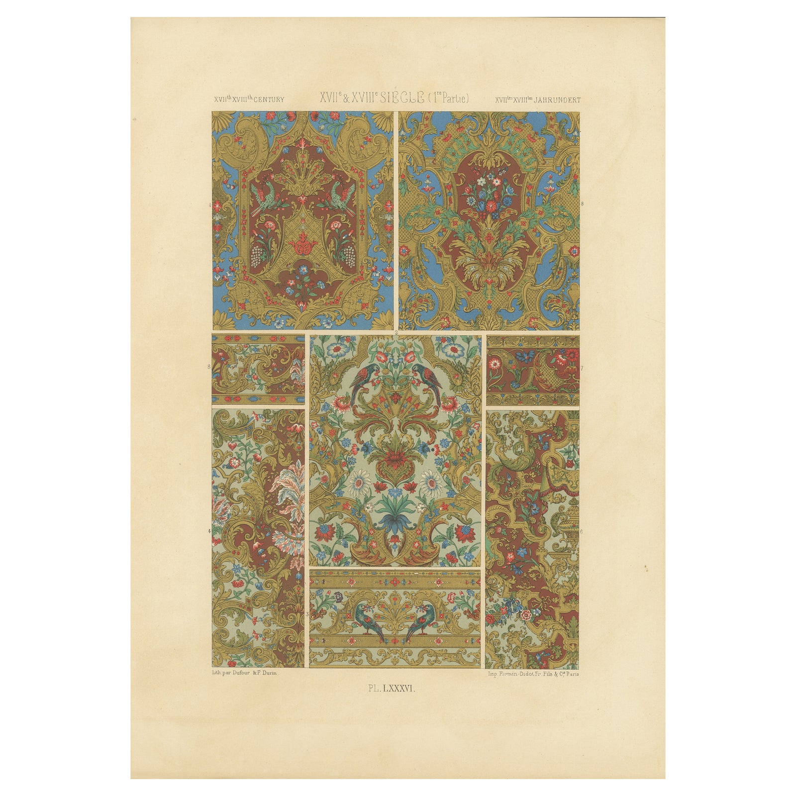 17th–18th Century French Decorative Textile and Wallpaper Designs, Plate LXXXVI