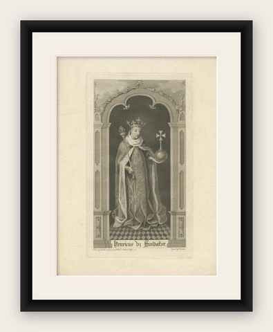 Antique Print of Henry VI after a Window at All Souls College '1773', shown framed