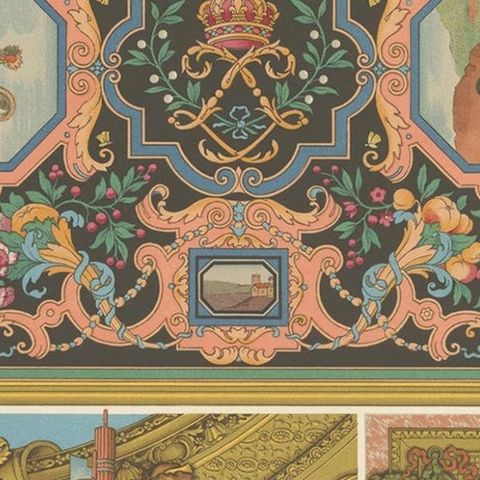 Pl. 81 Antique Print of 17th Century Ornaments by Racinet, 'circa 1890', close-up 1