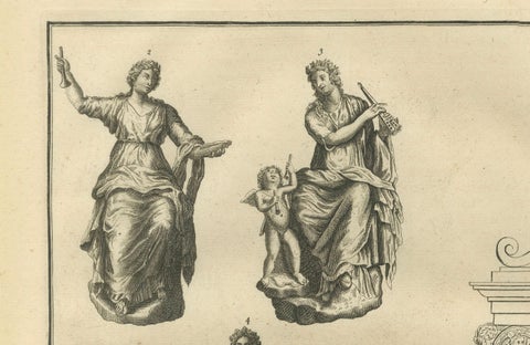 Monumental Mythological Scene, Classical Figures and Clouds, Montfaucon, 1721, close-up 5