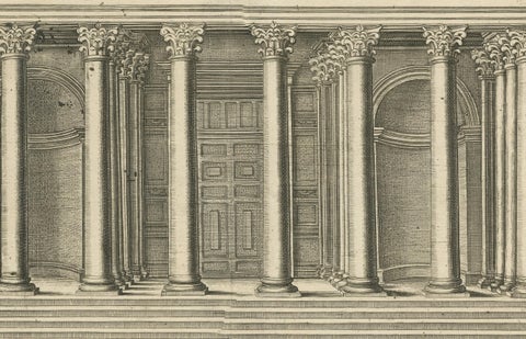 Eternal Echoes Engraved: The Pantheon, Rome's Ancient Marvel, circa 1705, close-up 3