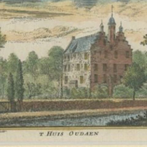 Antique Print of Oudaen Castle Near Utrecht, the Netherlands, close-up 2