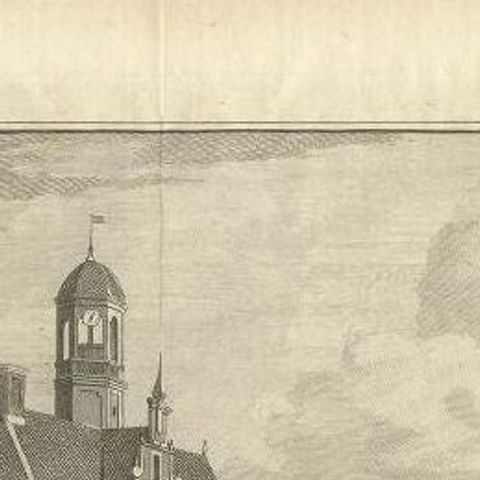 Antique Print of the City Hall of Dokkum, City in the Netherlands, 1786, close-up 1