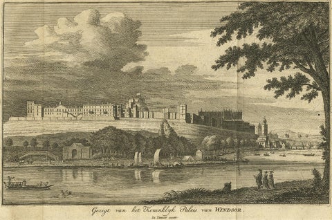 Antique Print with a View of the Royal Palace of Windsor by i. Tirion, 1754, view 2
