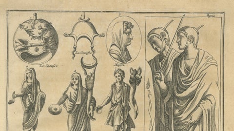 Antique Roman Sculpture Engravings, Set of 3, Montfaucon, 1721, close-up 5