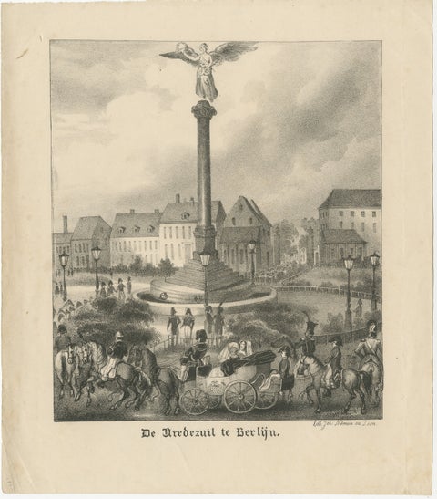 Lithograph of the Peace Column in Berlin (Belle-Alliance-Platz), ca. 1860, view 2
