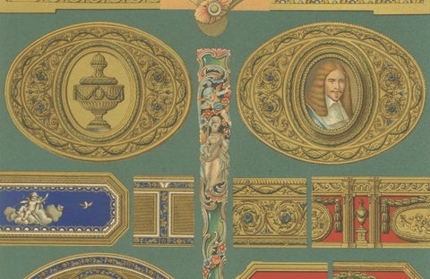 18th Century Decorative Fan and Ornament Designs, French Rococo Details, 1869, close-up 5