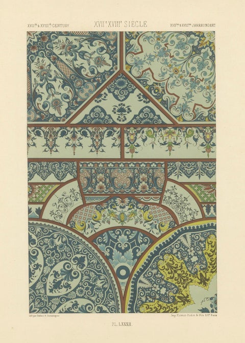 17th–18th Century Ceiling Decoration, Rococo and Baroque Panel Motifs, ca.1869, close-up 4