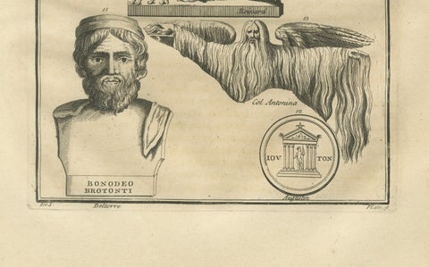 Jupiter Cults and Roman Coins, Composite Classical Engraving, Montfaucon 1721, close-up 1