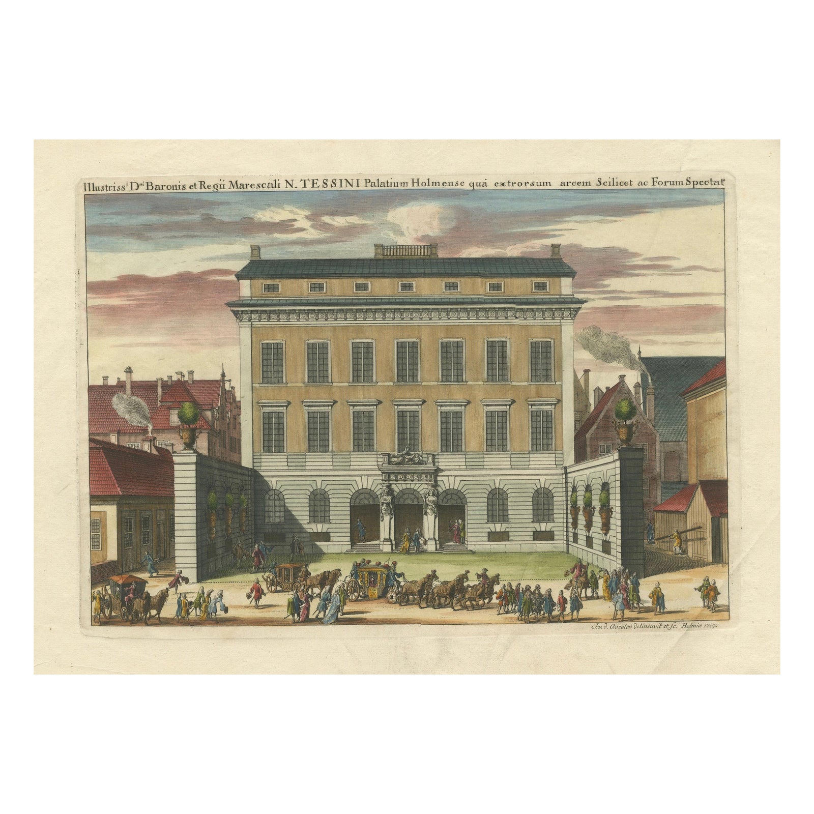 Baroque Dignity: Tessin Palace in Stockholm Captured by J. van den Aveelen, 1702