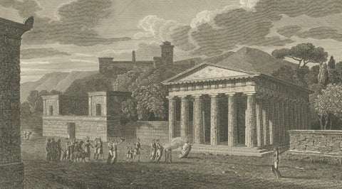 Set of Two Ancient Greek Temple Views, Parthenon and Theseion, Tardieu, 1825, close-up 3