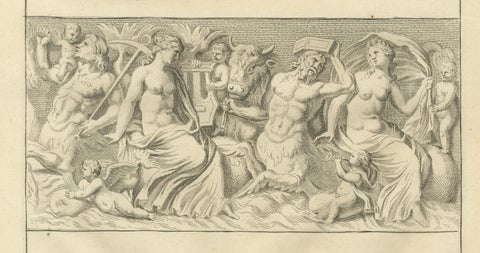 Large Antique Classical Relief Scene, Montfaucon Antiquity Explained, 1721, close-up 2