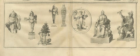 Double Bacchic Frieze, Classical Mythological Relief, Montfaucon Engraving 1721, close-up 2