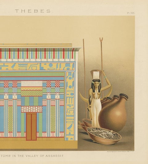 Antique Print of the Tomb in the Valley of Assassif by Binion, 1887, view 4