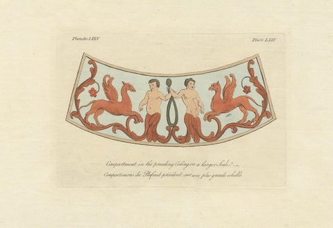 Antique Print of the Ceiling Decoration of a Roman Bath by Cameron '1772', view 2